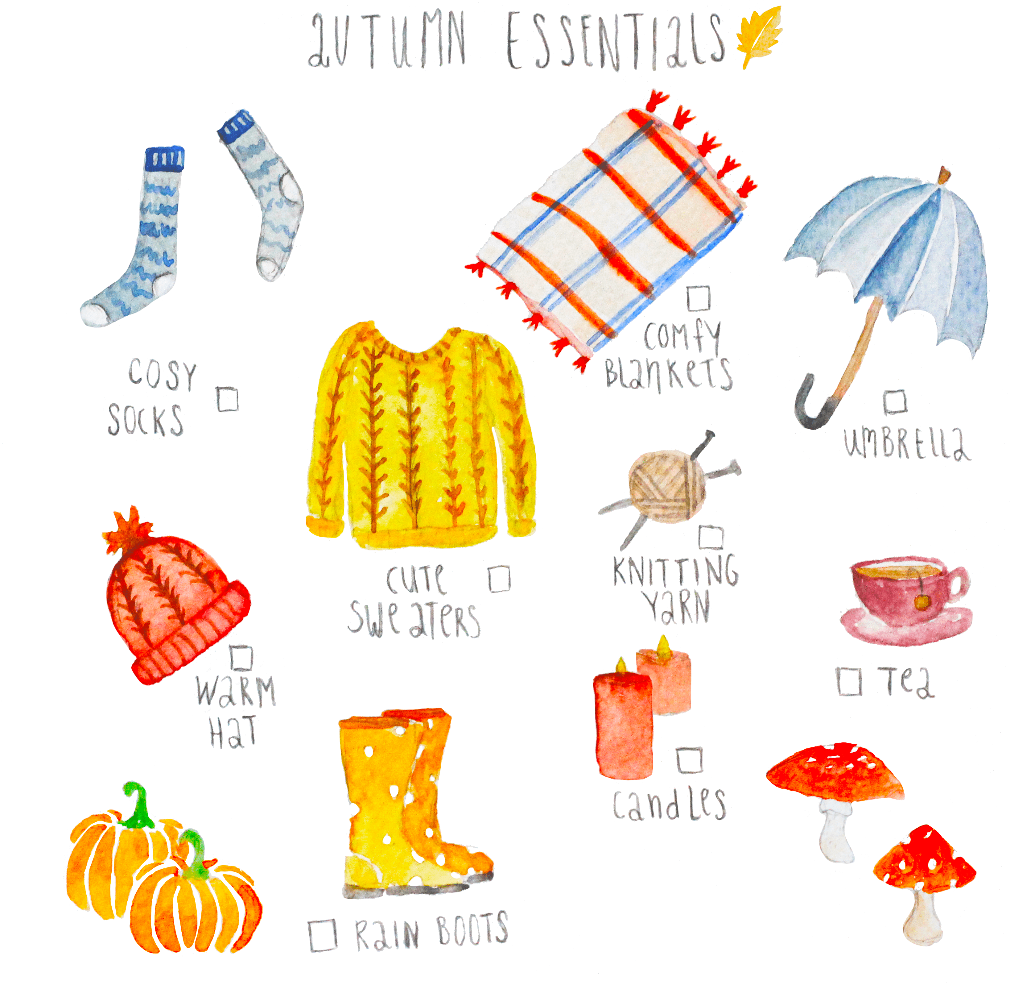 Autumn essentials illustration