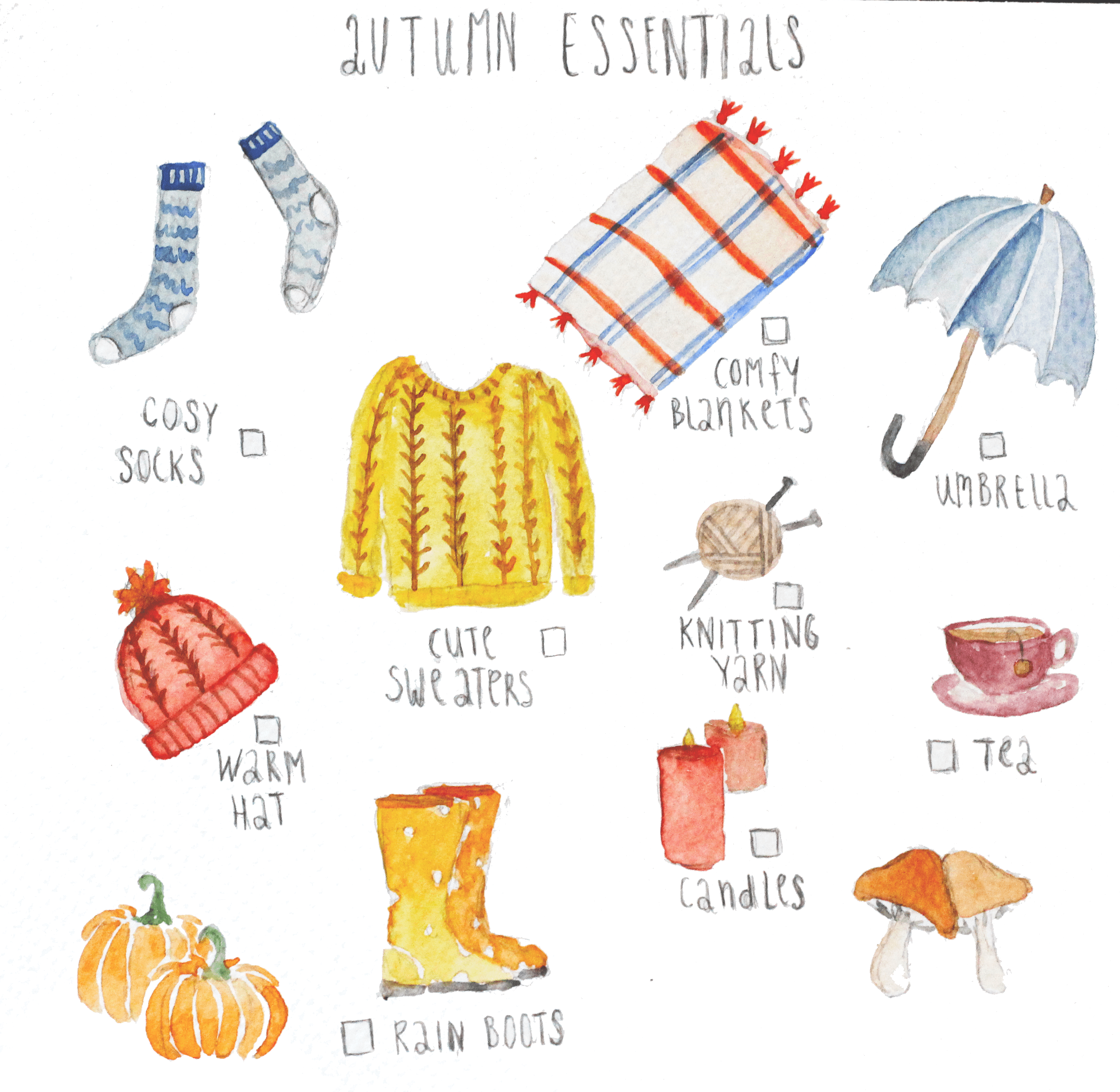 Illustratie autumn essentials