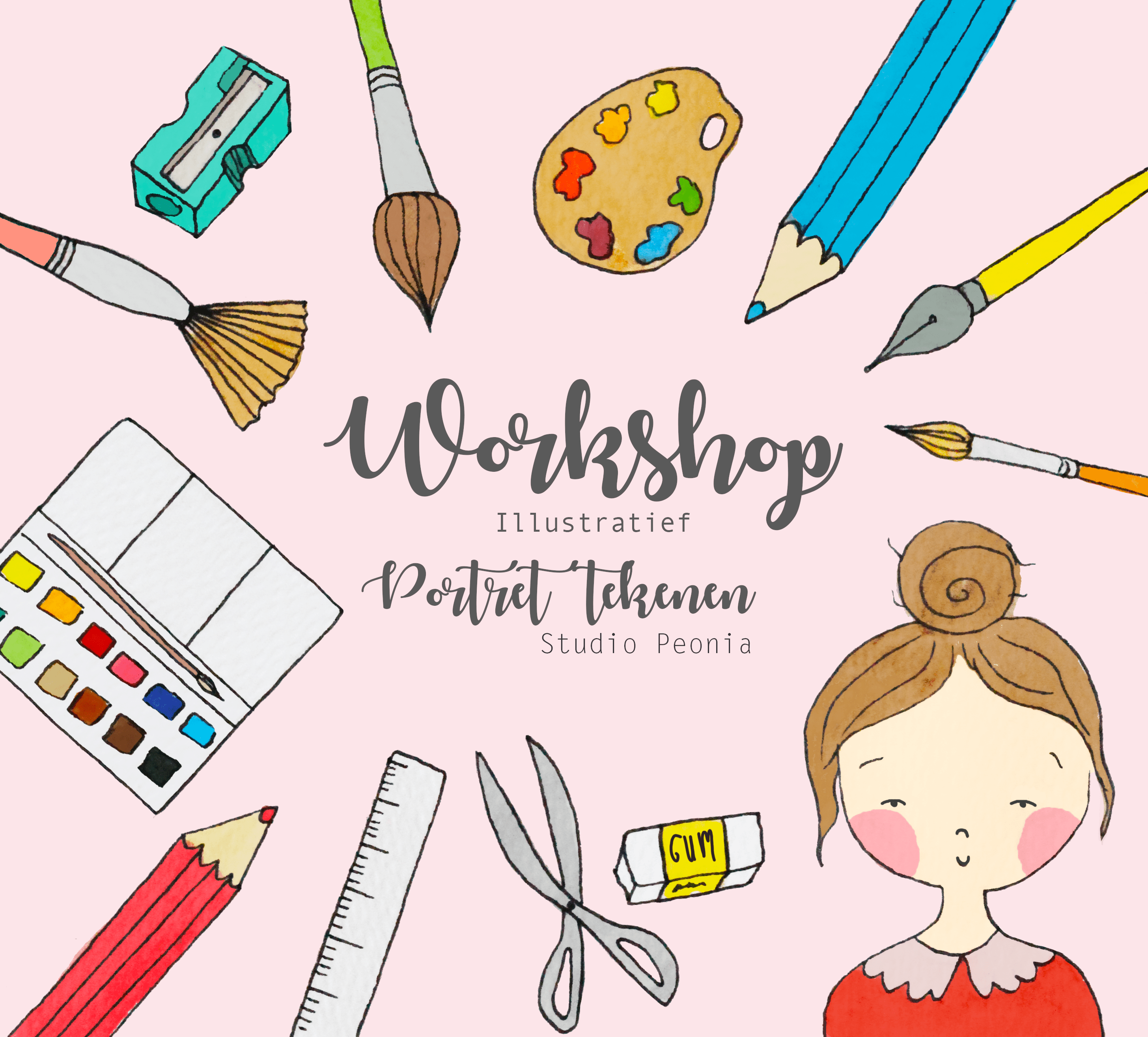 Kom jij een workshop illustratief portret tekenen volgen?